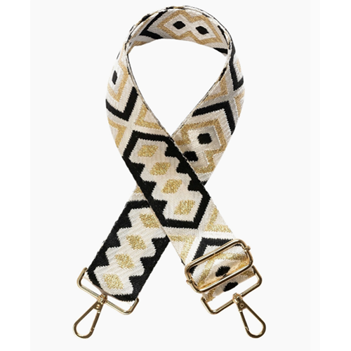 Adjustable Handbag Strap Roca Black & Gold