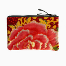 Poche en velours Napoli Pivoines Rouge