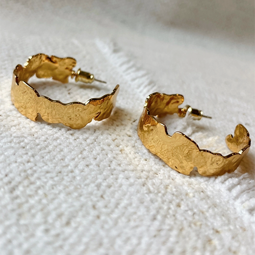 Gold Hammered Earrings