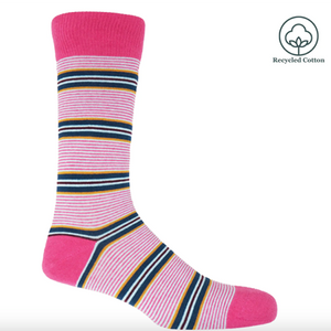 Peper Harow Men's Multistripe Socks Pink