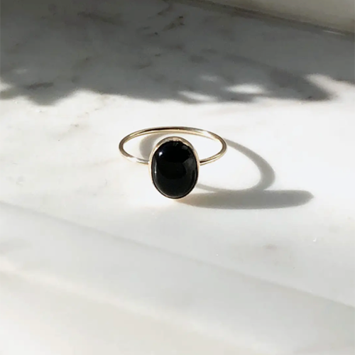 Token Black Agate Ring