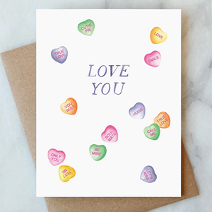 Cartes de cœurs en bonbon