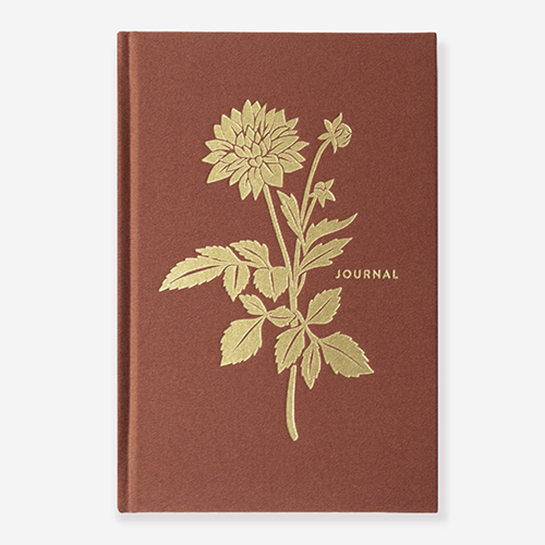 Journal en lin roux relié