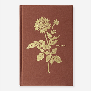 Journal en lin roux relié