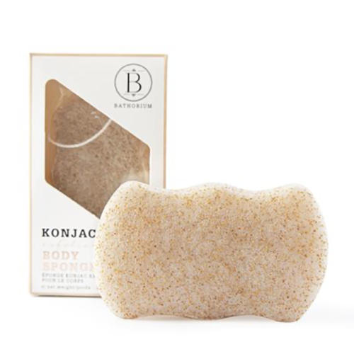 Éponge de Corps Exfoliante en Coquille de Noix de Grenoble Konjac Bathorium