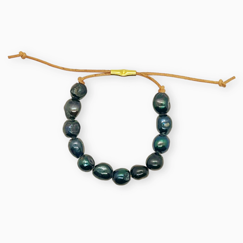 Bracelet Perla pour hommes - Eau douce noire