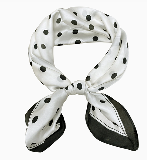 Satin Scarf Cream Dots