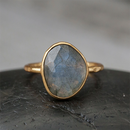 Gold Plated Faceted Ring Labradorite