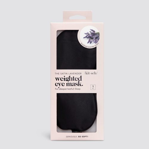 Masque pour les yeux lesté en satin lavande kitsch