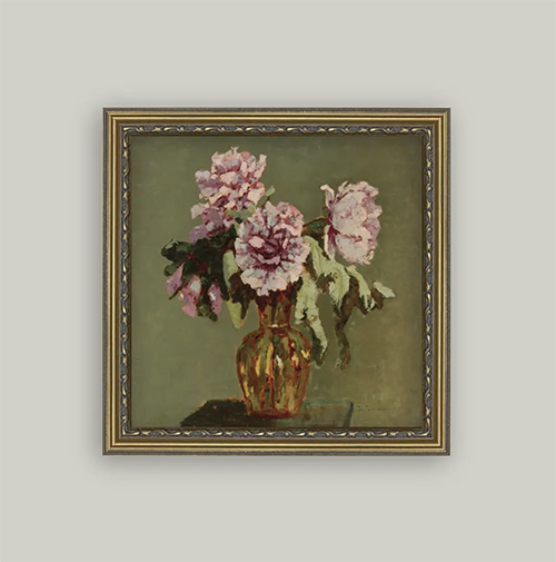 Peonies & Small Yellow Vase