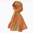 Block Print Scarf Orange Diamonds