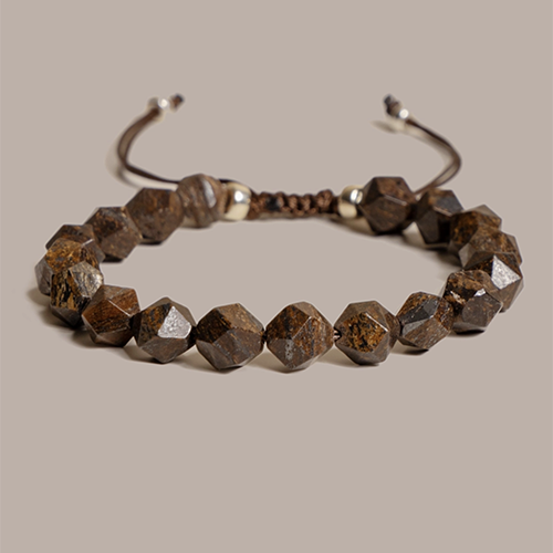 Bronzite And Sterling Silver Bracelet