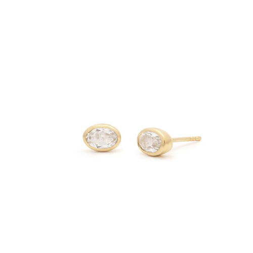 Leah Alexandra Bezel Oval Studs