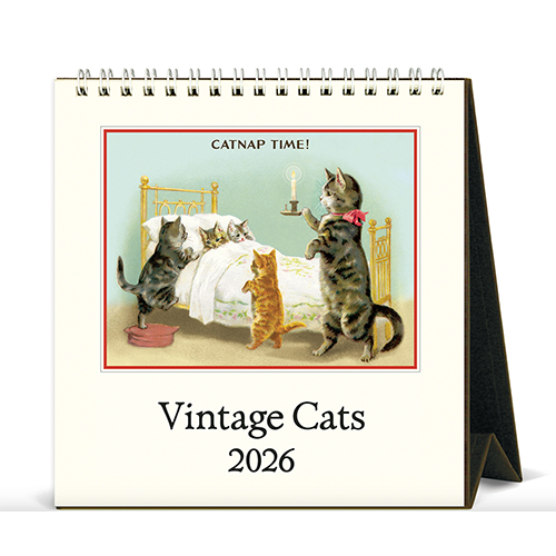 Cavallini 2026 Desk Calendar Vintage Cats