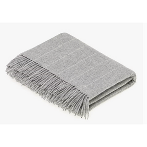 Merino Pinstripe Throw Grey