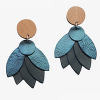 Mandala Peacock Blue Earrings