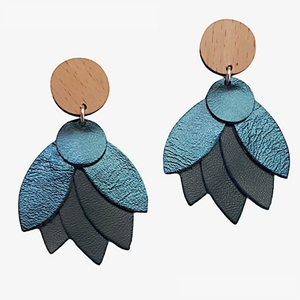 Mandala Peacock Blue Earrings