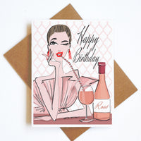 Carte d'anniversaire Rose