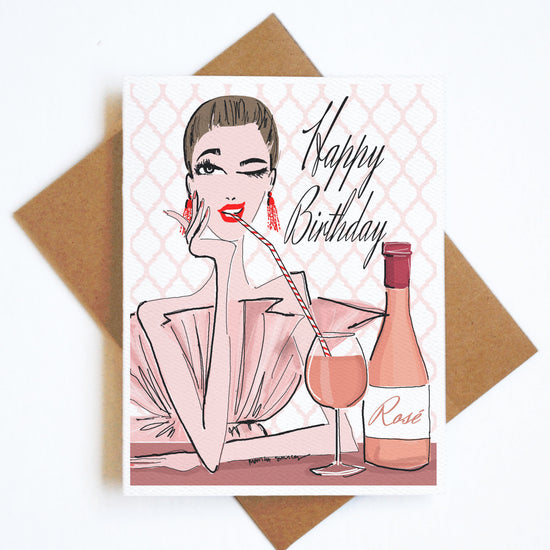 Carte d'anniversaire Rose
