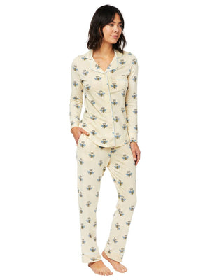 The Cat's Pajamas - Queen Bee Pima Knit Long-Sleeved Pajama