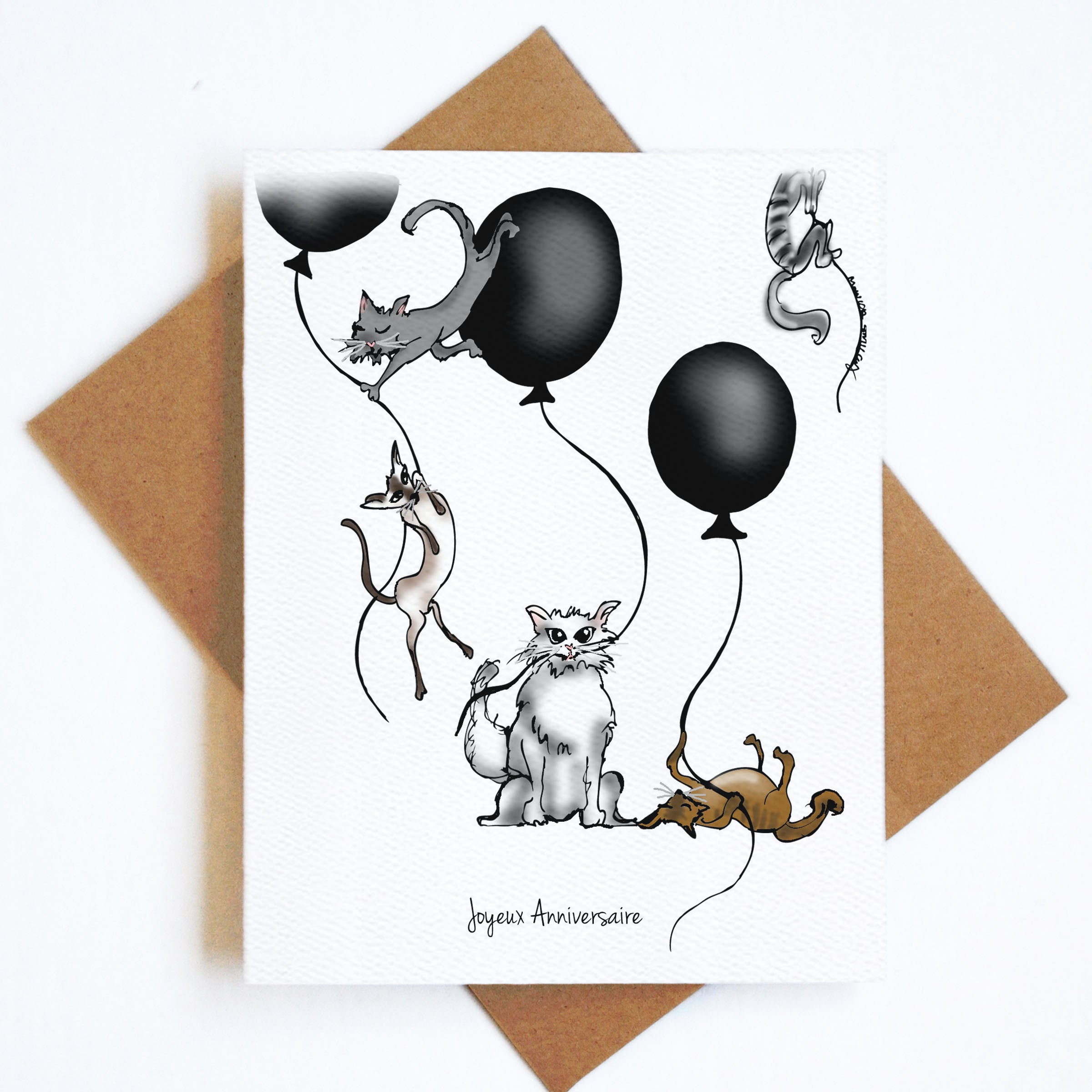 Carte Joyeux Anniversaire Chats