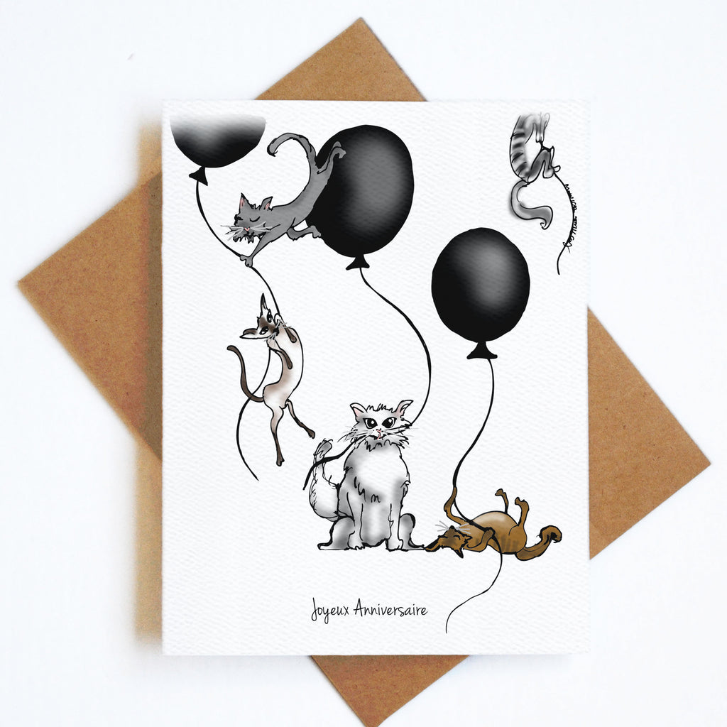 Card Joyeux Anniversaire Chats