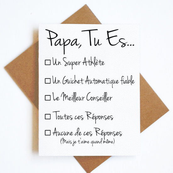 Carte Papa Multi Choix