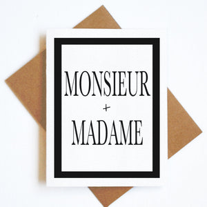 Card Monsieur + Madame