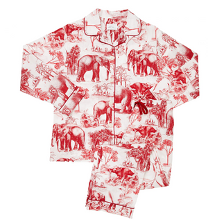 Cat's Pajamas Safari Toile Red pj