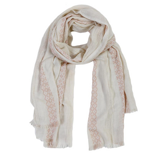 Scarf  Belize- Ivory/Blush