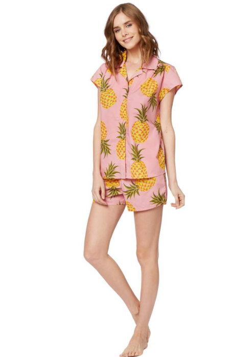 Cat's Pajamas Pineapple Luxe Pima Cotton Short Set
