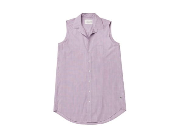 Cat's Pajamas Lavender Check Luxe Pima Sleeveless Night Shirt