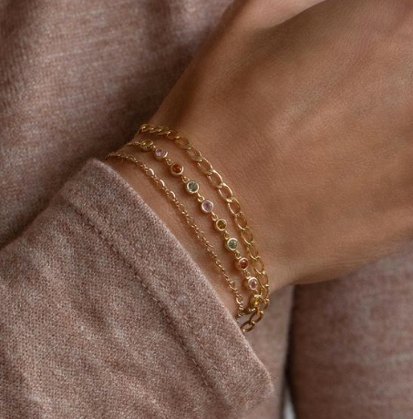 Leah Alexandra Mini Figaro Bracelet Goldfill