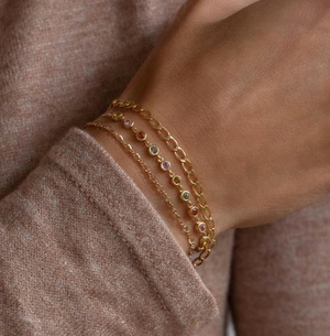 Leah Alexandra Mini Figaro Bracelet Goldfill