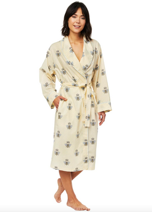 Cat's Pajamas Queen Bee Luxe Pima Shawl Collar Robe